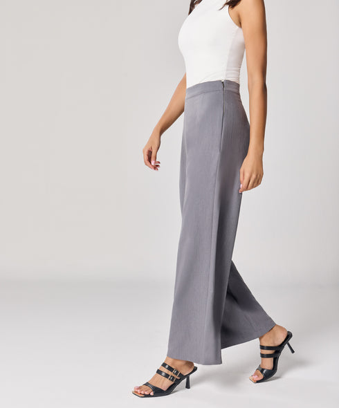 Grey Flared Formal Pant
